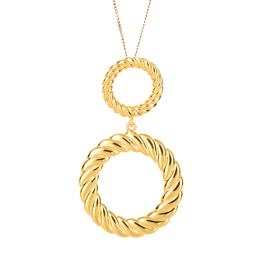 Chunky Rope Pendant Yellow Gold Plate