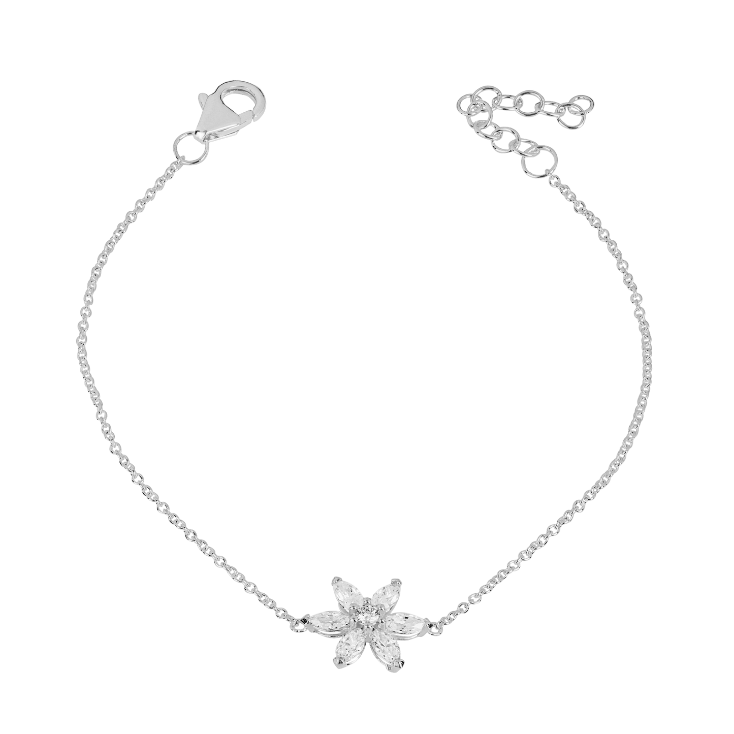 Sparkle Flower with CZ Bracelet