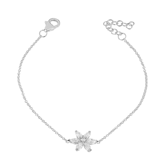 Sparkle Flower with CZ Bracelet