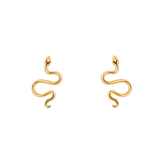 Snake Stud Gold Plated Earrings