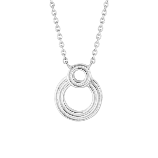 Double Circle Ridged Necklace