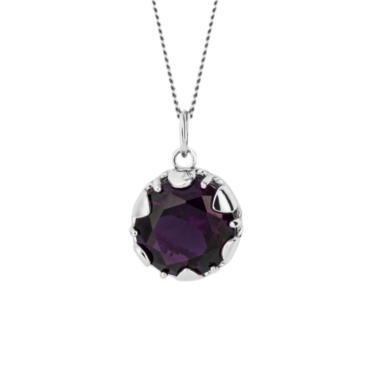 Crown Chakra w/Light Amethyst Nano on Silver Pendant