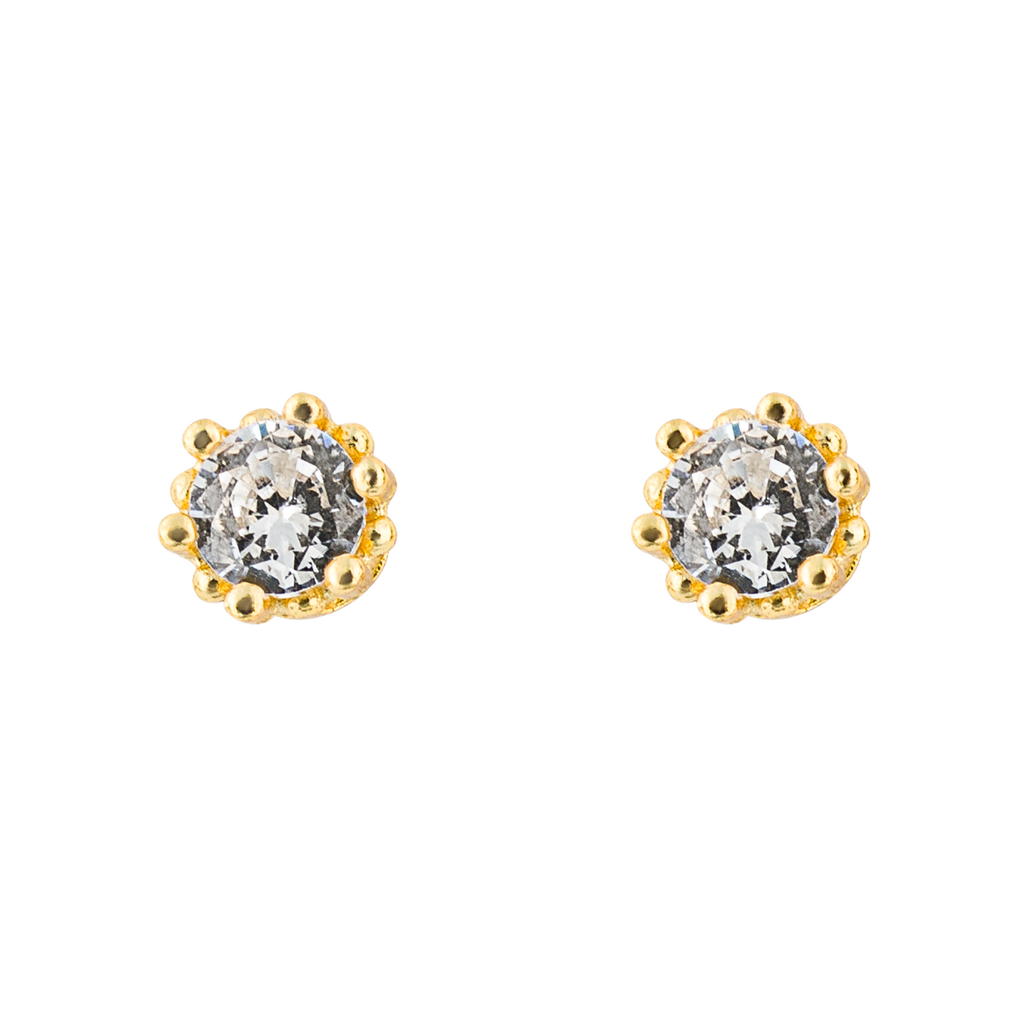 Gold Plated CZ Stud Earrings