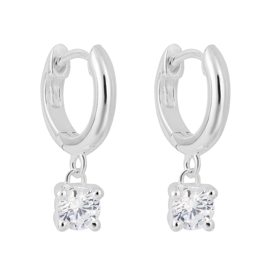 CZ assembled Hoop Earrings