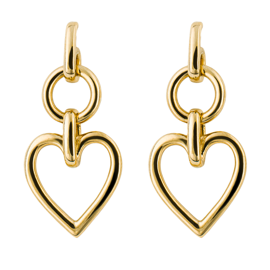 Statement Open Heart Gold Plated Earrings