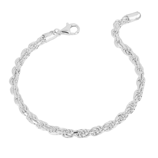 Diamoind cut Rope Chain 22cm Bracelet