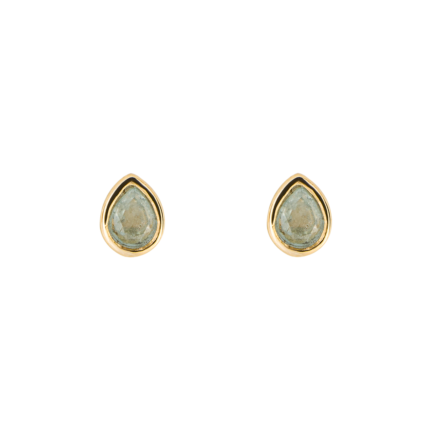 Gold plated Birthstone Earrings March Aquamarine