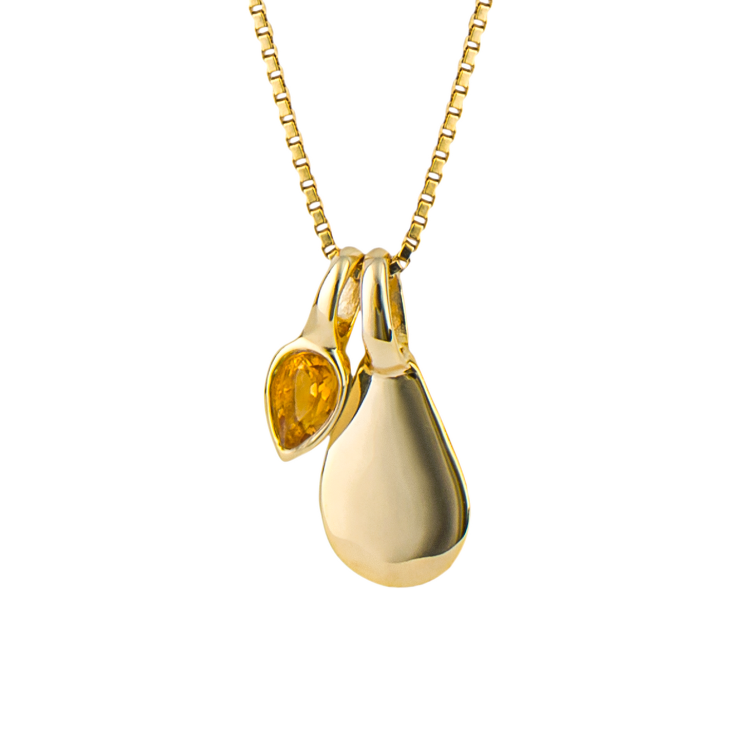 Gold plated Birthstone Pendant November Citrine