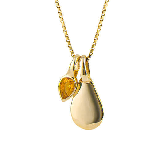 Gold plated Birthstone Pendant November Citrine