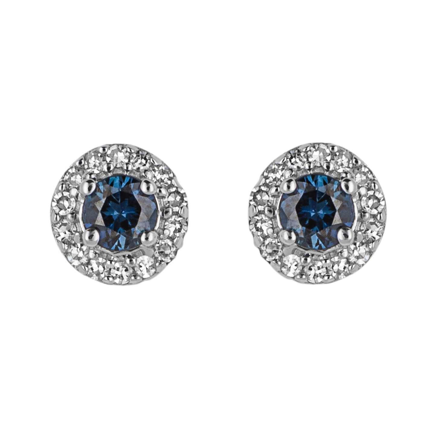 Double Row Arc Stud Earrings in Yellow and White Gold (GE2409)