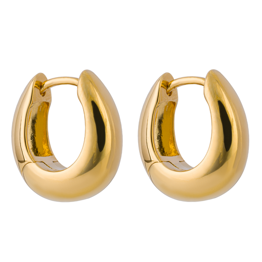 Organic Gold Plated Hoop Earrings