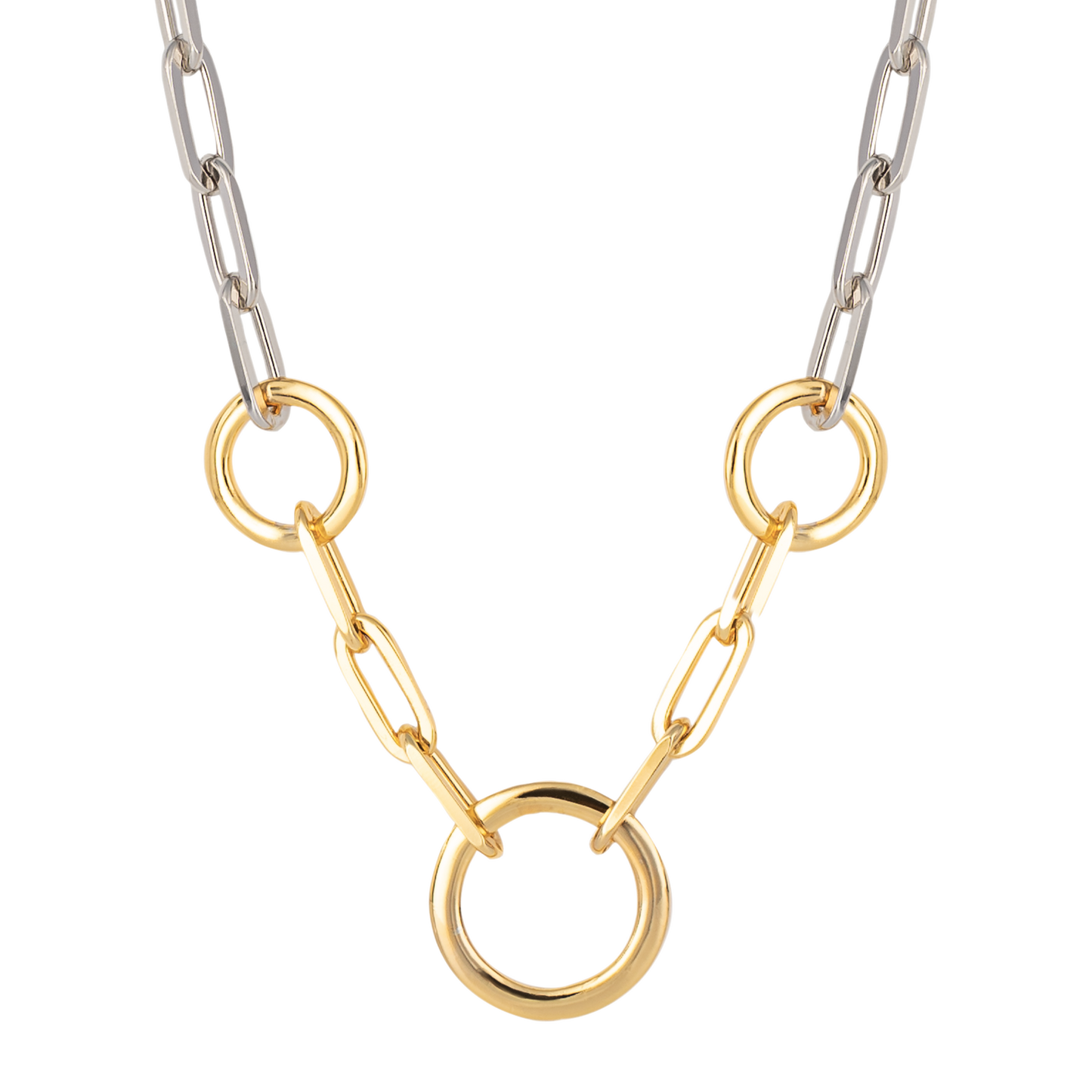 Mix Chain Necklace Yellow Gold Plate