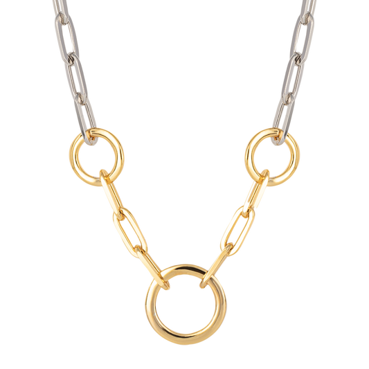 Mix Chain Necklace Yellow Gold Plate