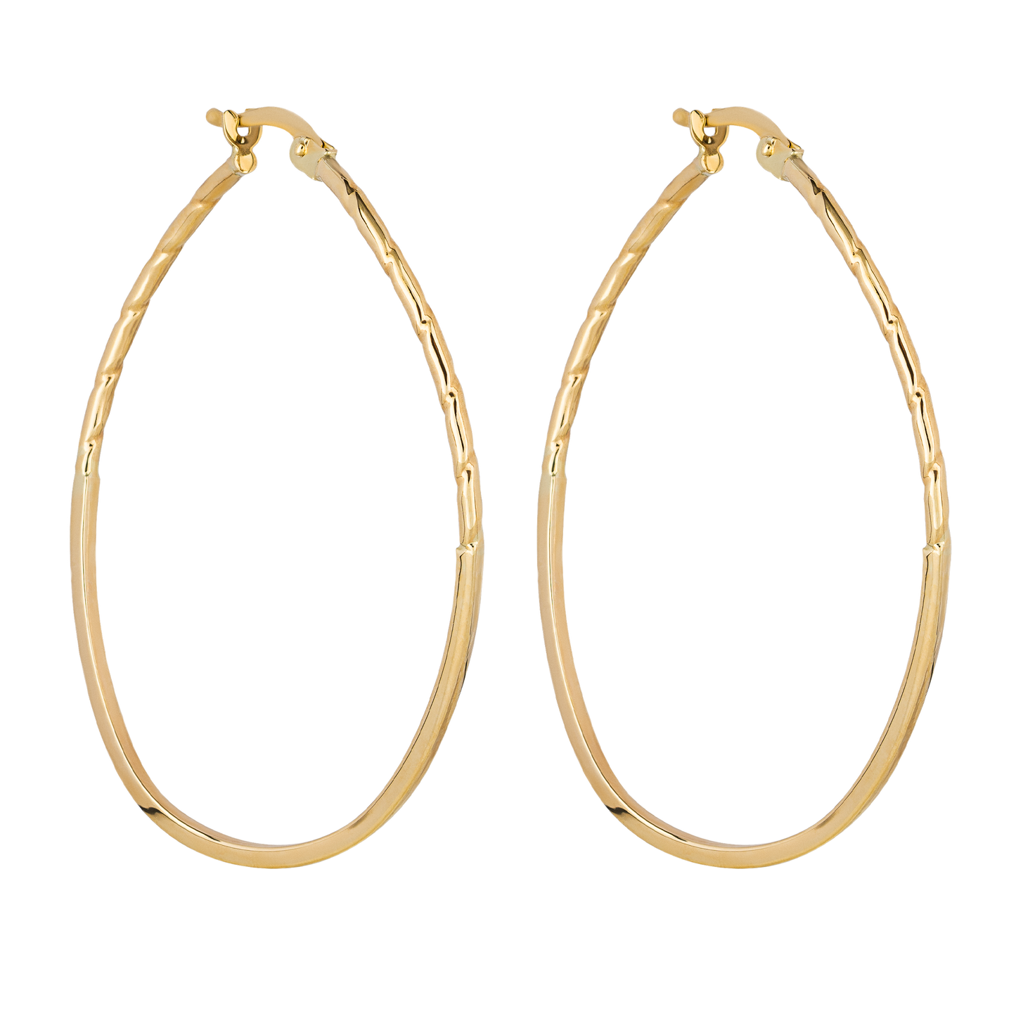 Double Row Hoop Earrings in Yellow and White Gold (GE2410)