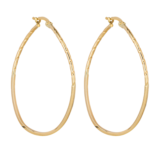 Double Row Hoop Earrings in Yellow and White Gold (GE2410)