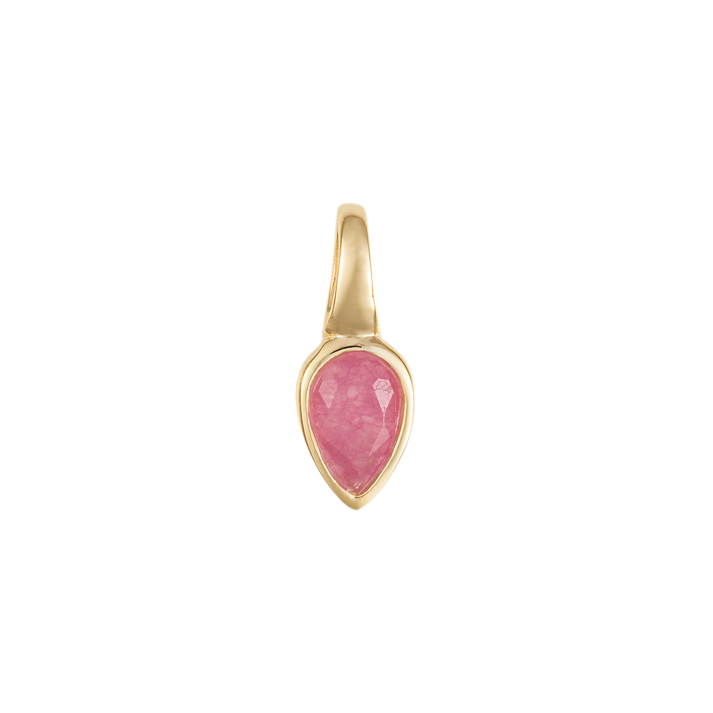 Gold plated Birthstone Pendant Pink Quartz