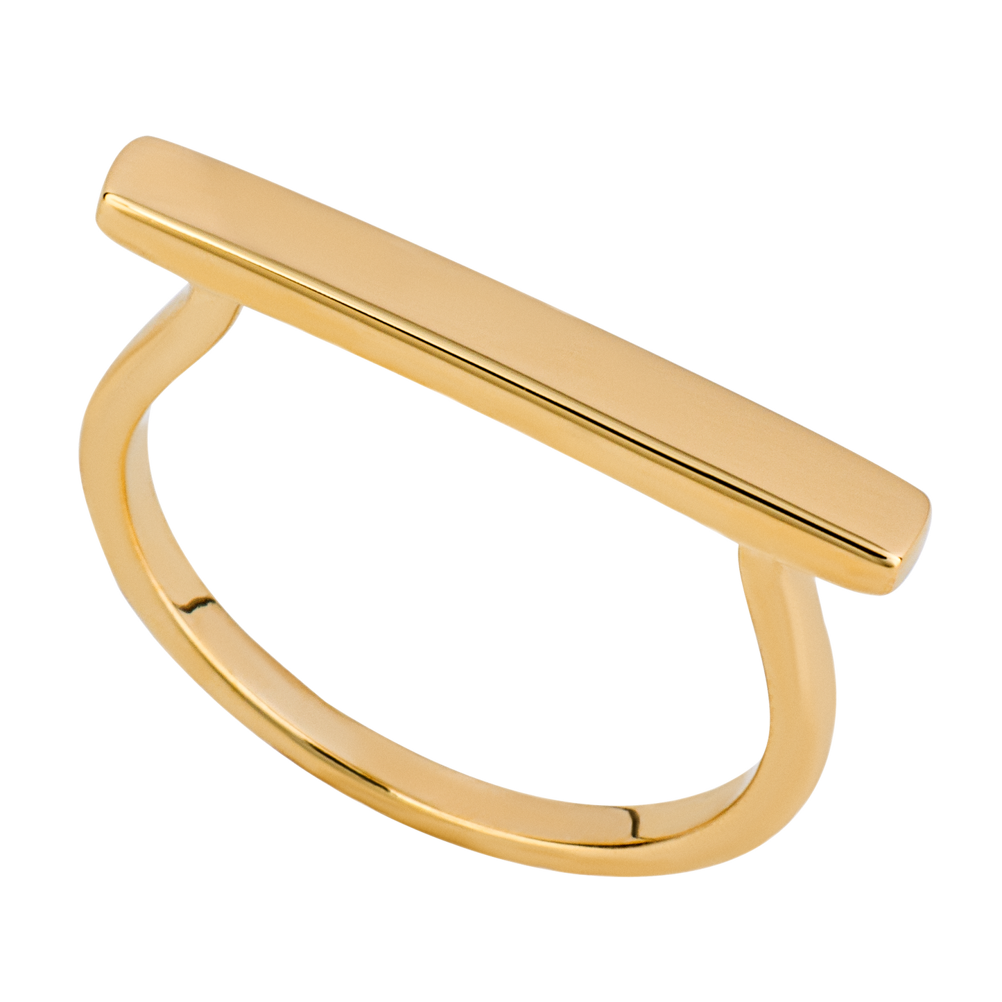 Gold Plate bar Elongated Ring