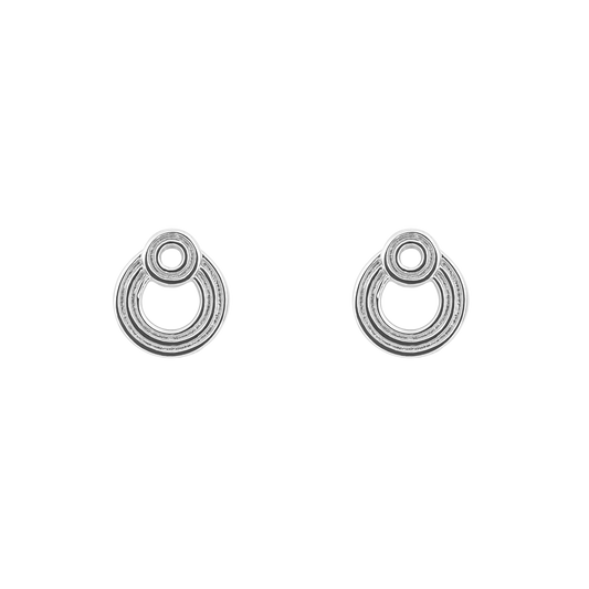 Double Circle ridged Stud Earrings