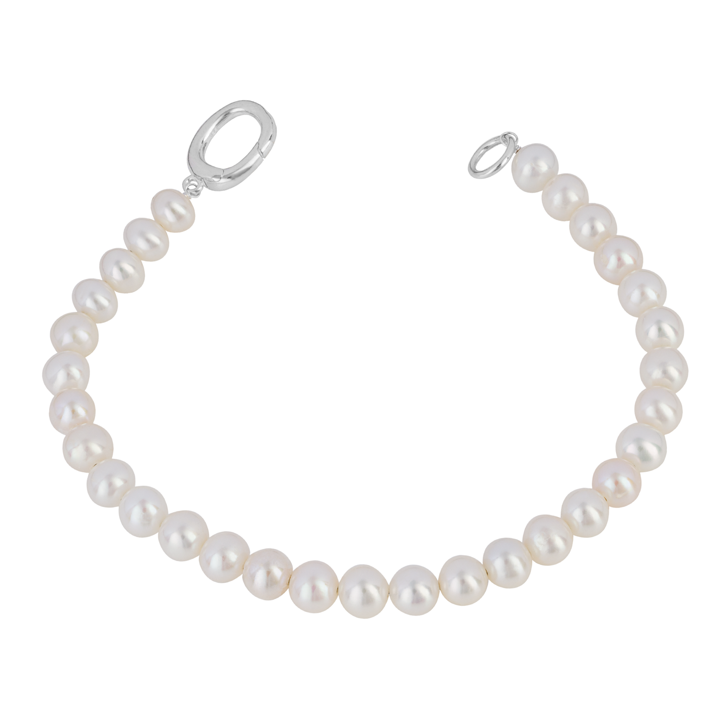 Pearl Bracelet with charm holder catch