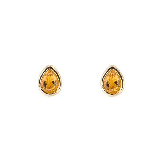 Gold plated Birthstone Earrings November Citrine