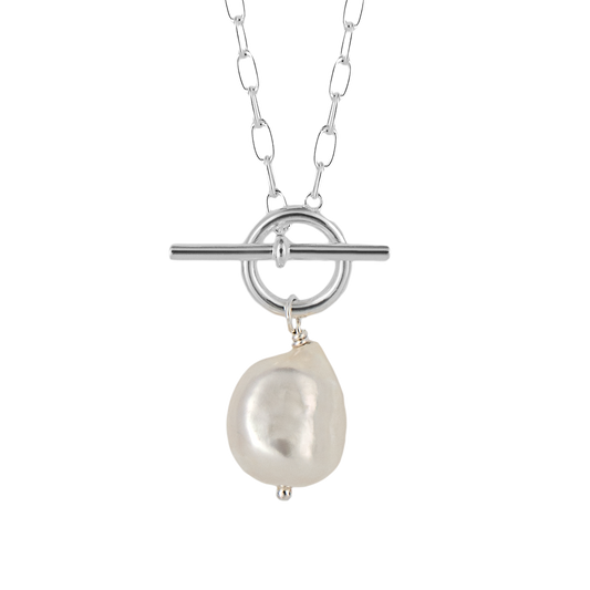 Pearl T-Bar Chain Necklace