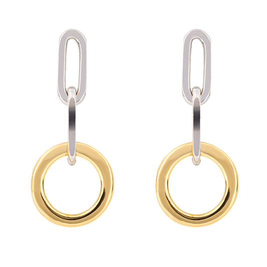 Mix Chain Earrings Yellow Gold Plate