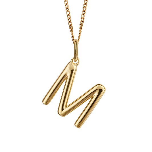 Gold Plated Initial letter M