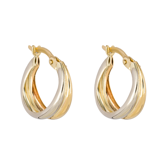 Open Oval 3/4 Hoop Earrings in Yellow Gold (GE2407)