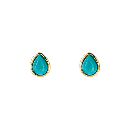 Gold plated Birthstone Earrings December Turquioise