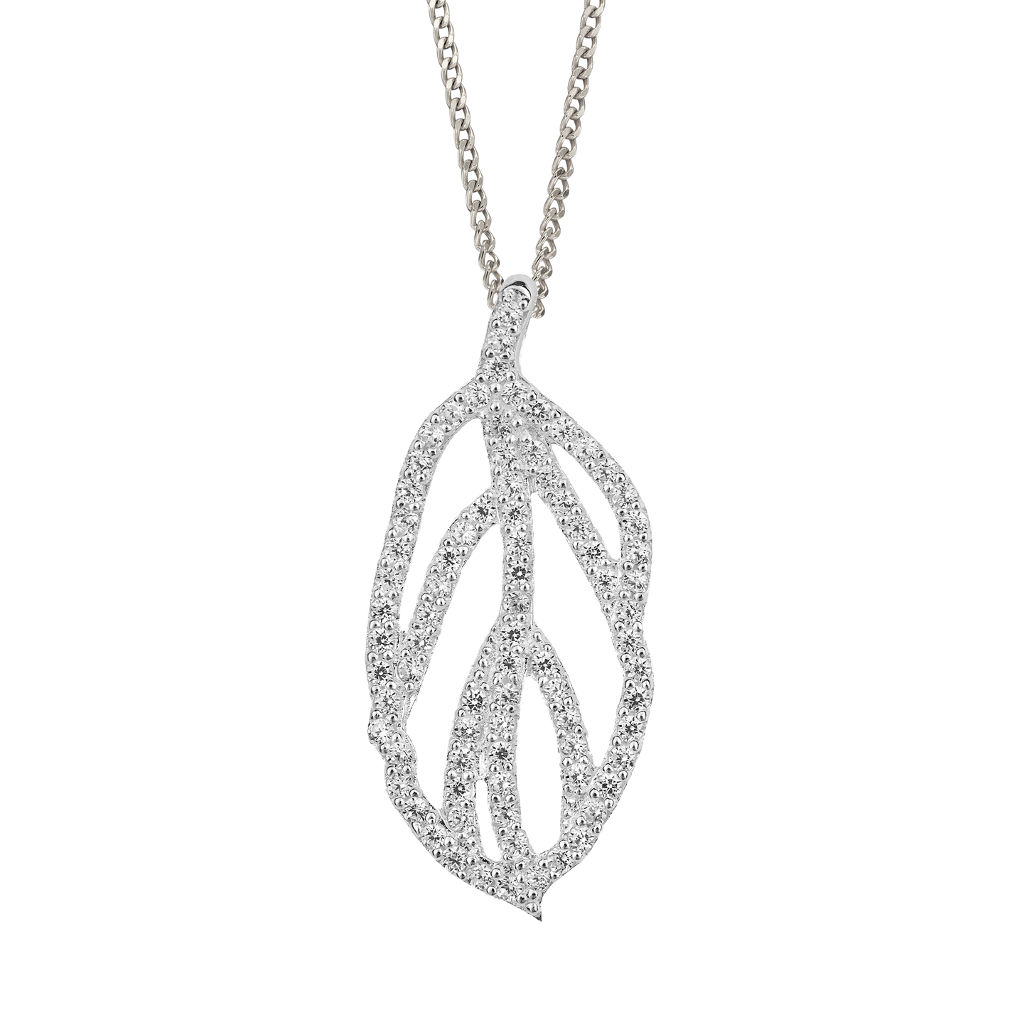 Organic Leaf with CZ Pendant