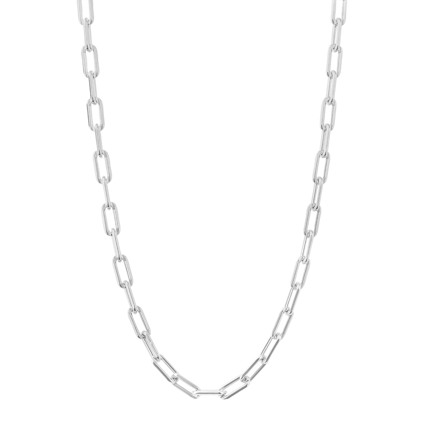 Plain Link Chain Necklace with charm carrier