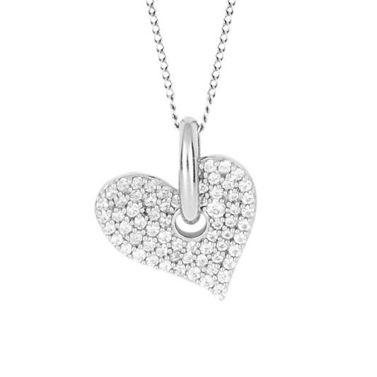 Pave Organic CZ Heart Pendant