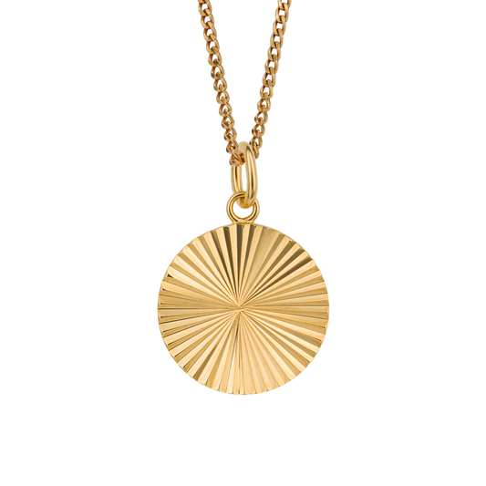 Diamond Cut Gold Plated Round Pendant