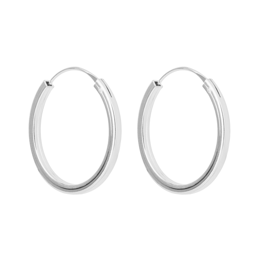 Plain Small square cut Hoop Earrings