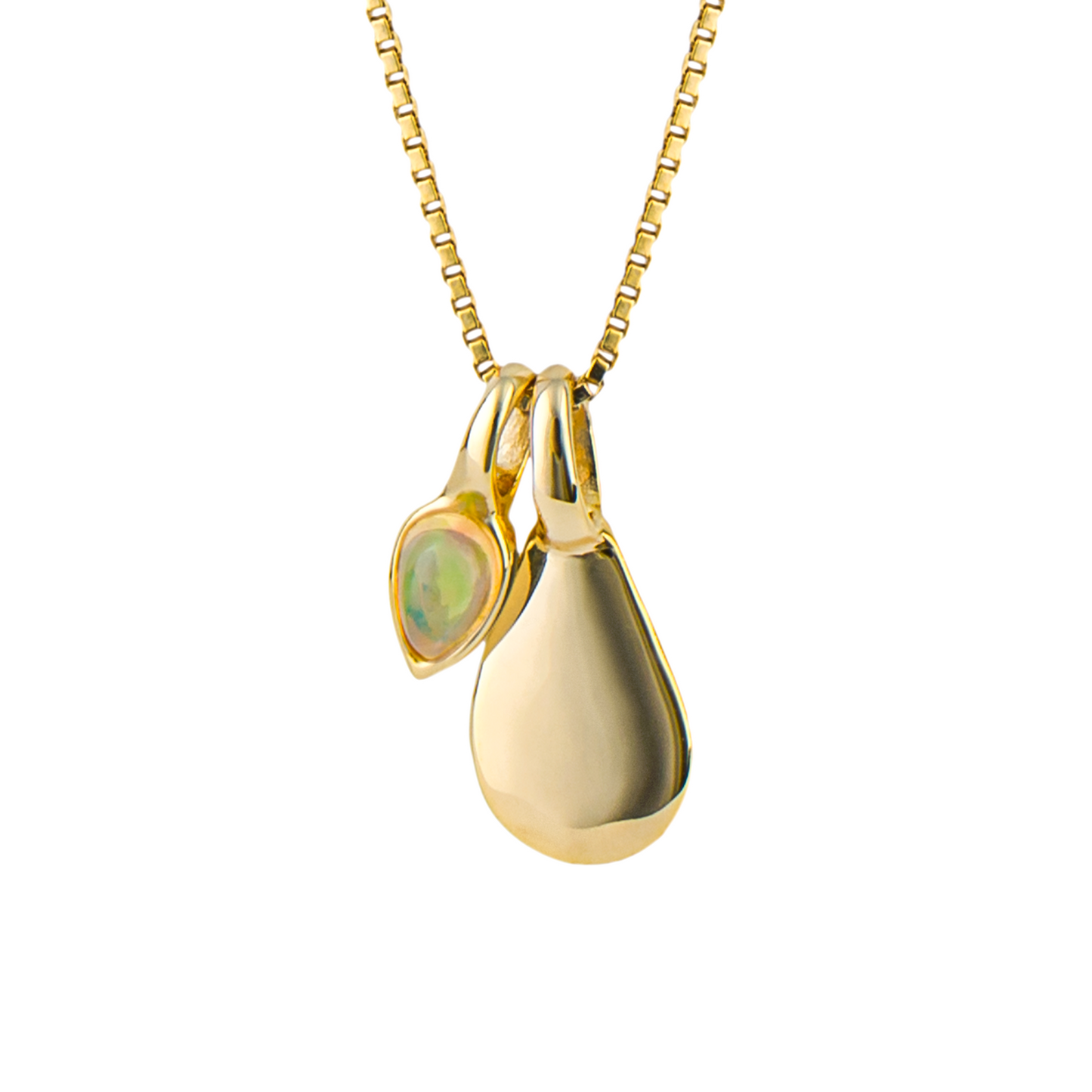 Gold plated Birthstone Pendant October Opal