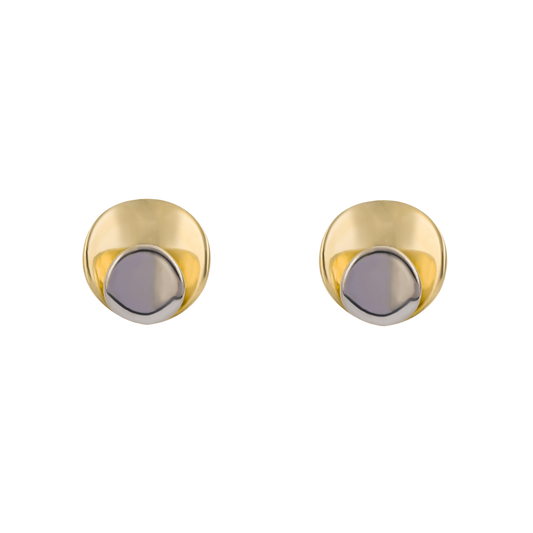 Two Tone gold Plain Stud Earrings