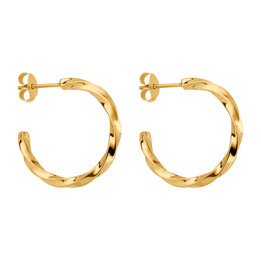 Gold Plated Twisted Hoop Earrings