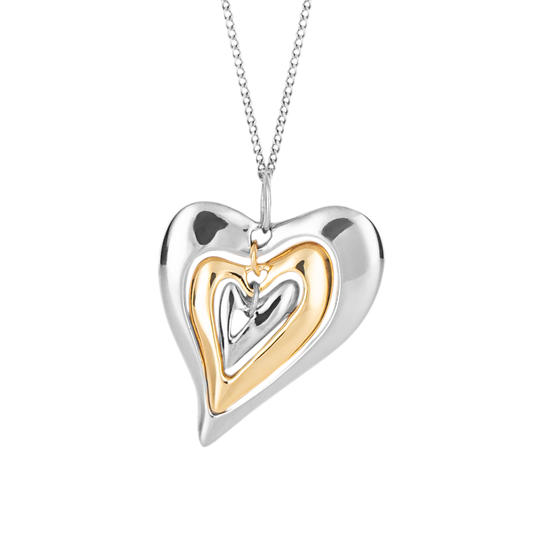 Organic Heart Pendant Yellow Gold Plate