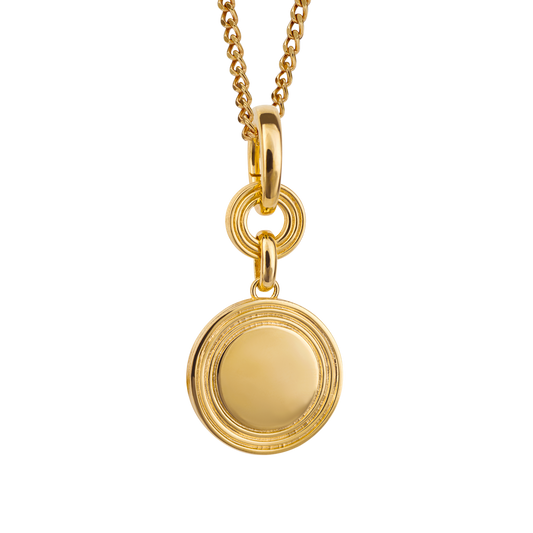 Statement Gold Plated disc Pendant