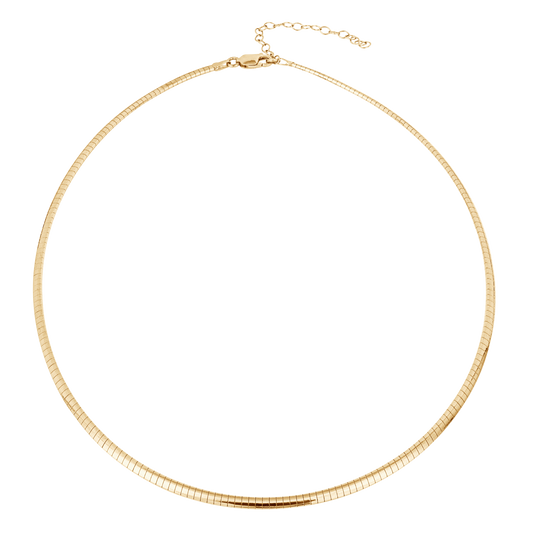 Gold Plated Omega 40+6cm Necklace