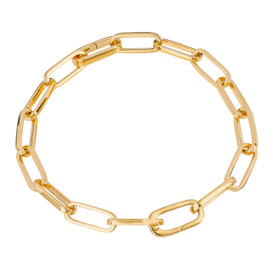 Gold Plated Long Link Chain Bracelet